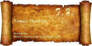 Tomai Henrik névjegykártya